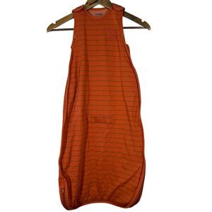 Woolino Merino Wool Organic Cotton Sleep Sack Sz 2-24 Months Orange Gray Stripe